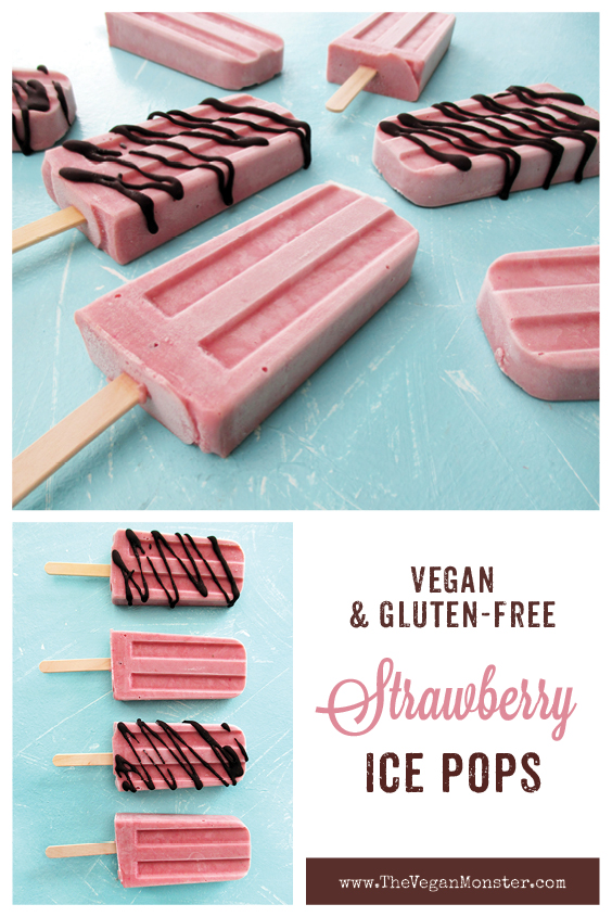 Strawberry Ice-Pops (Vegan, Gluten-free, No Refined Sugar ...